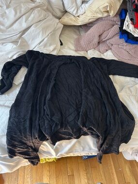 Barefoot Dreams Black Cozy Open-Front Cardigan